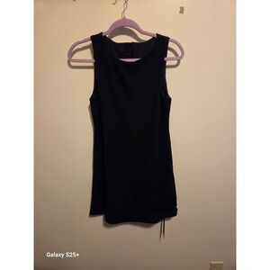 Okifol Mini Dress Women Small Black Excellent Sleeveless High Neck Asymmetrical